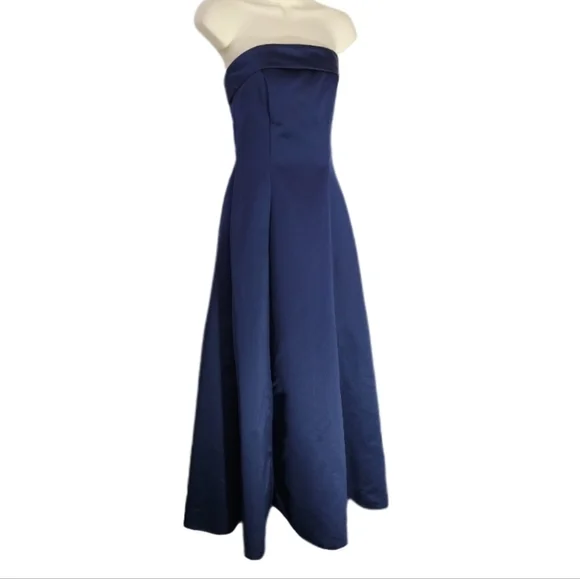 Urban Girl Nites Dress Strapless Y2K Satin With Tulle Prom Blue Size 4 - Picture 3 of 13